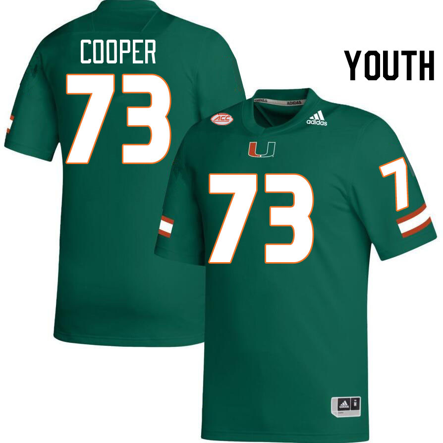 Youth #73 Anez Cooper Miami Hurricanes College Football Jerseys Stitched-Green - Click Image to Close